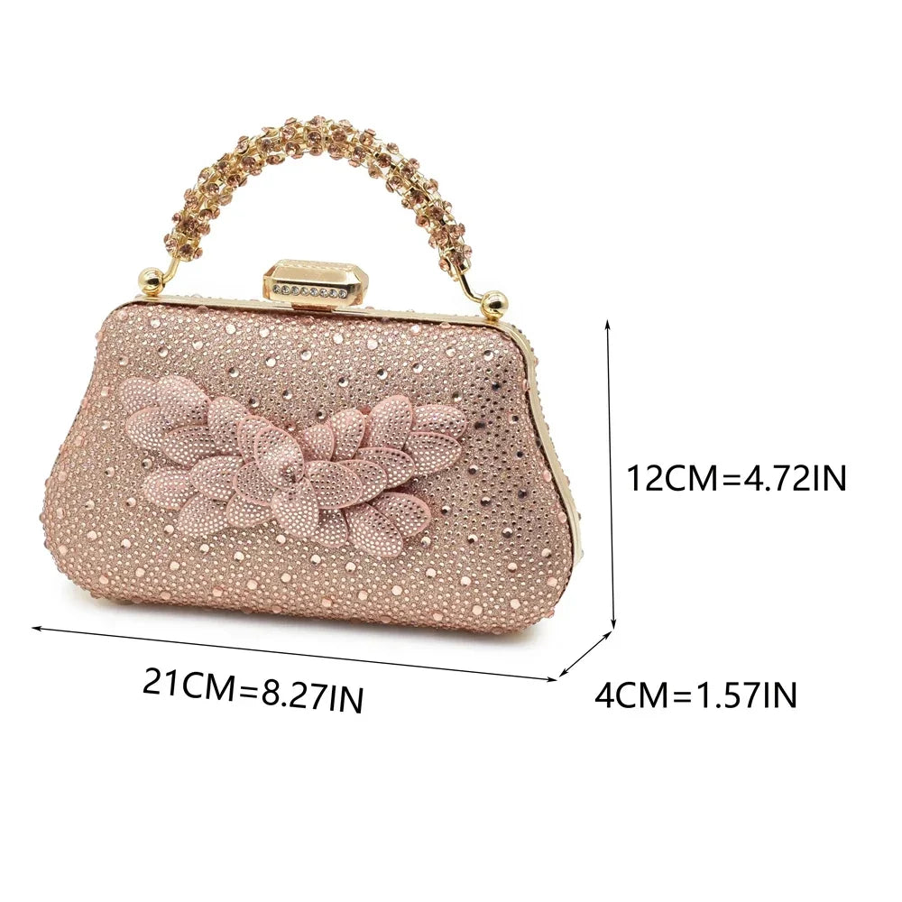 Medium Heeled Sandals for Women Fashion Wedding Party Shoes and Bags Set