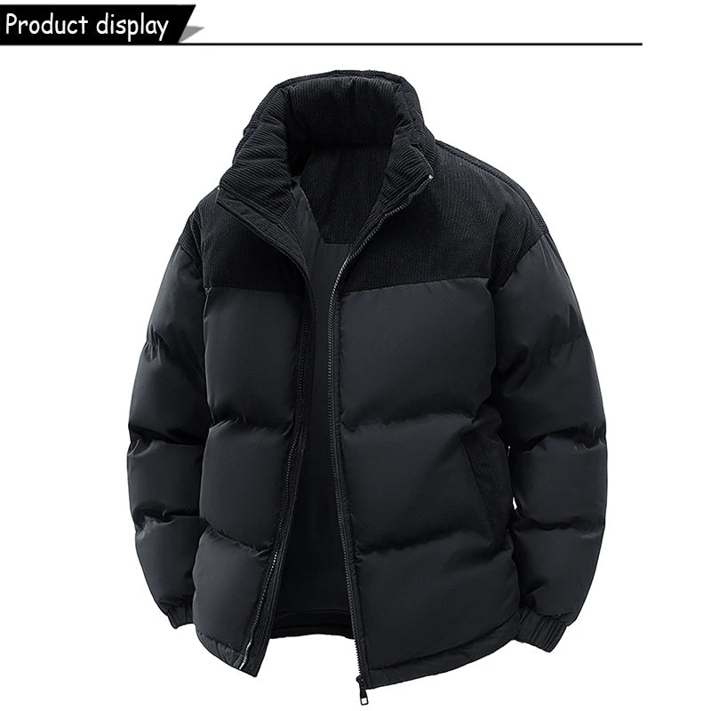 Winter  Outdoor Removable Hooded Windbreak Jacket  Warm Solid Jacket For Men