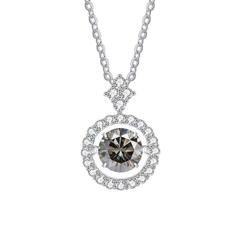 Simulated Diamond Necklace S925 Sterling Silver Jewelry