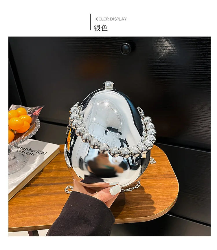 New acrylic eggshell bag 2025 fashion niche design women's messenger bag portable dinner bag