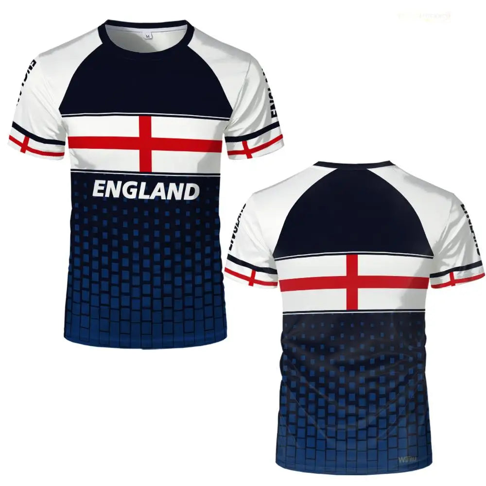 New England Flag Print T-shirt Summer Outdoor Sports Jersey