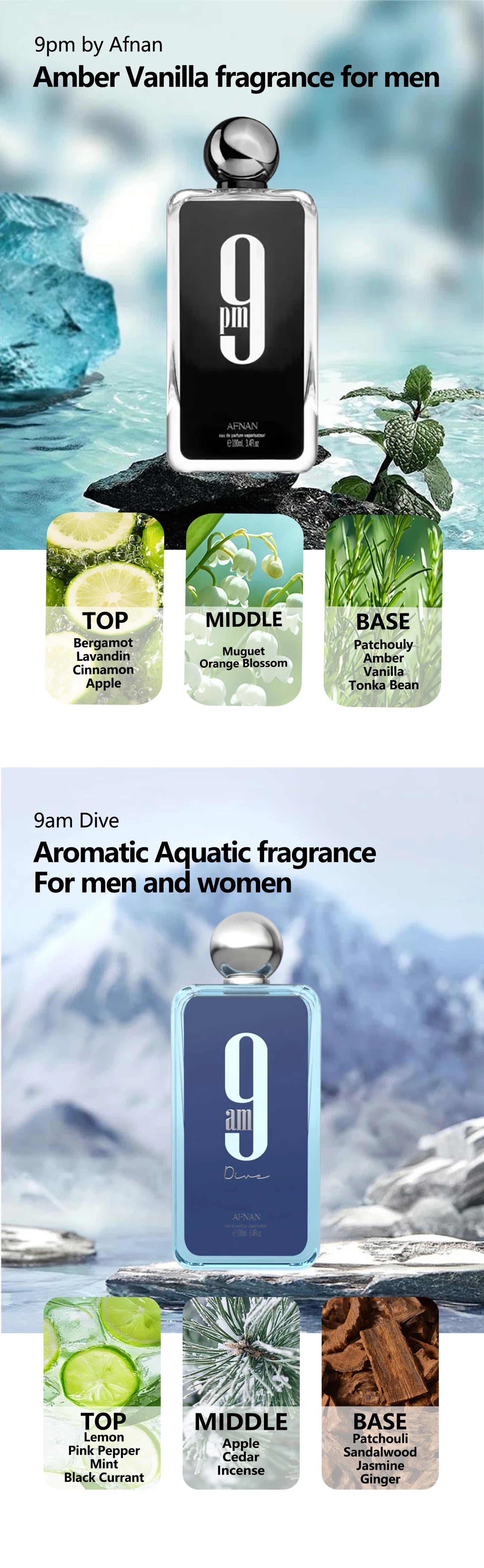 100ML Afnan 9 PM Rebel Unisex Eau De Parfum High Quality Perfume For Men And Women