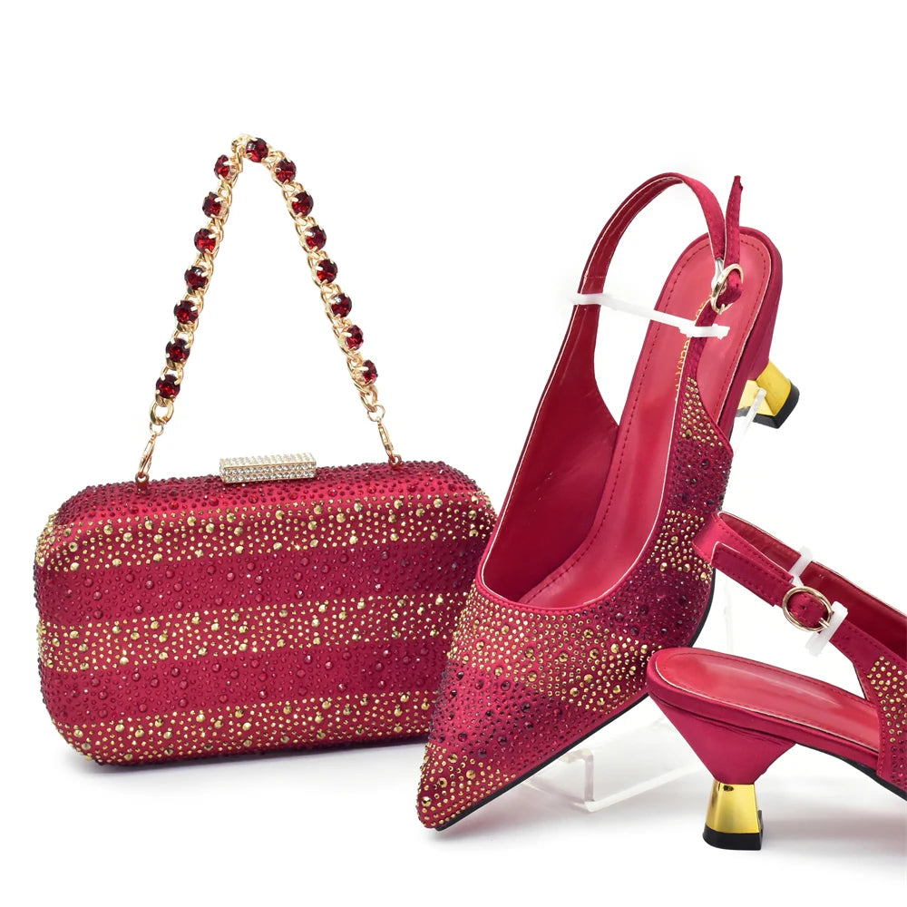Shoe and Bags Set for Wedding Women Shoes and Bags