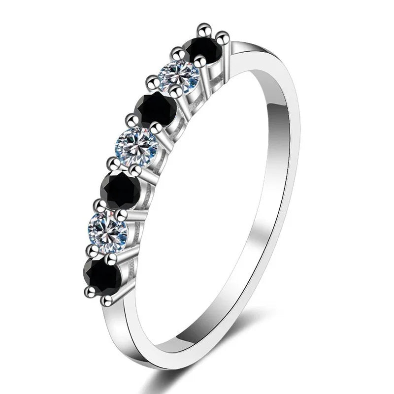 Round Moissanite Luxury Silver Ring
