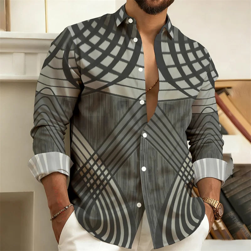 Long-Sleeve Shirt, Stylish Men's Shirt, Outdoor Streetwear Trendy Men's Top S-6XL