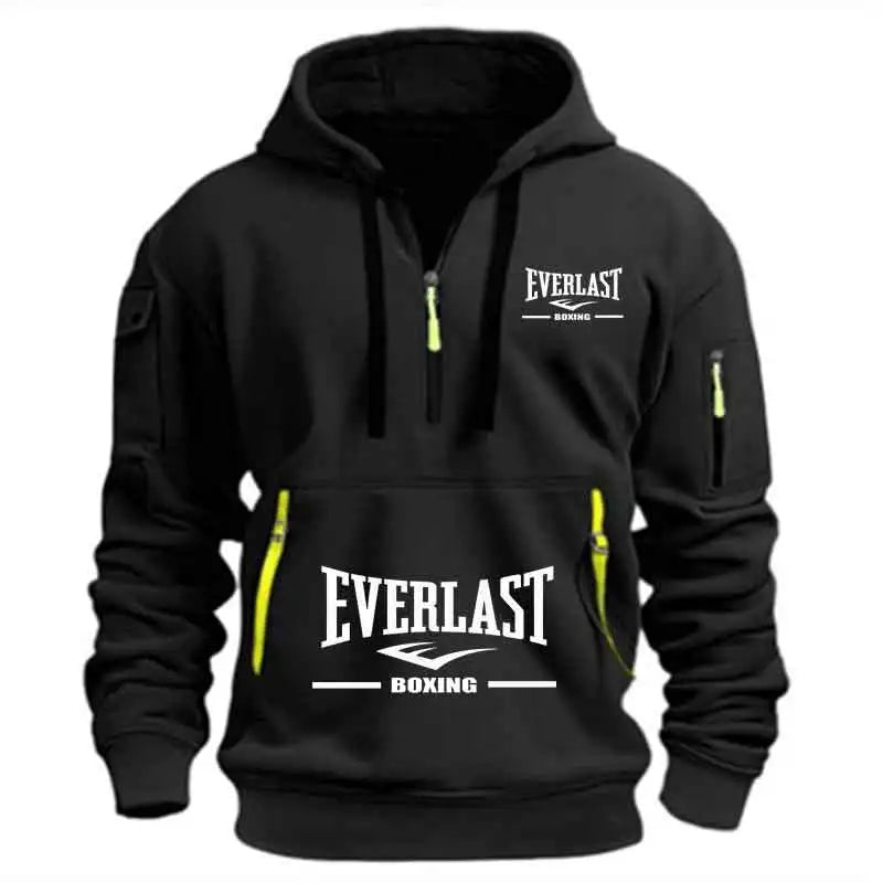 Men's Fashion Casual Hoodie Multi-pocket Sports Long-sleeve Sweatshirt Fitness Pullover