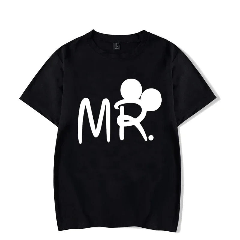 Mouse Cartoon MR MRS Print Couple TShirt Lovers Bird