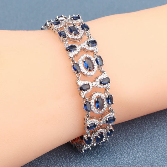 Charm Blue Cubic Zircon Bracelets Jewelry 18+2CM Length