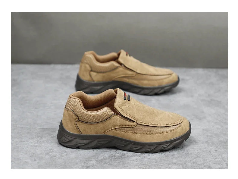 Men Sneakers Comfortable Leather Flat Footwear For Men