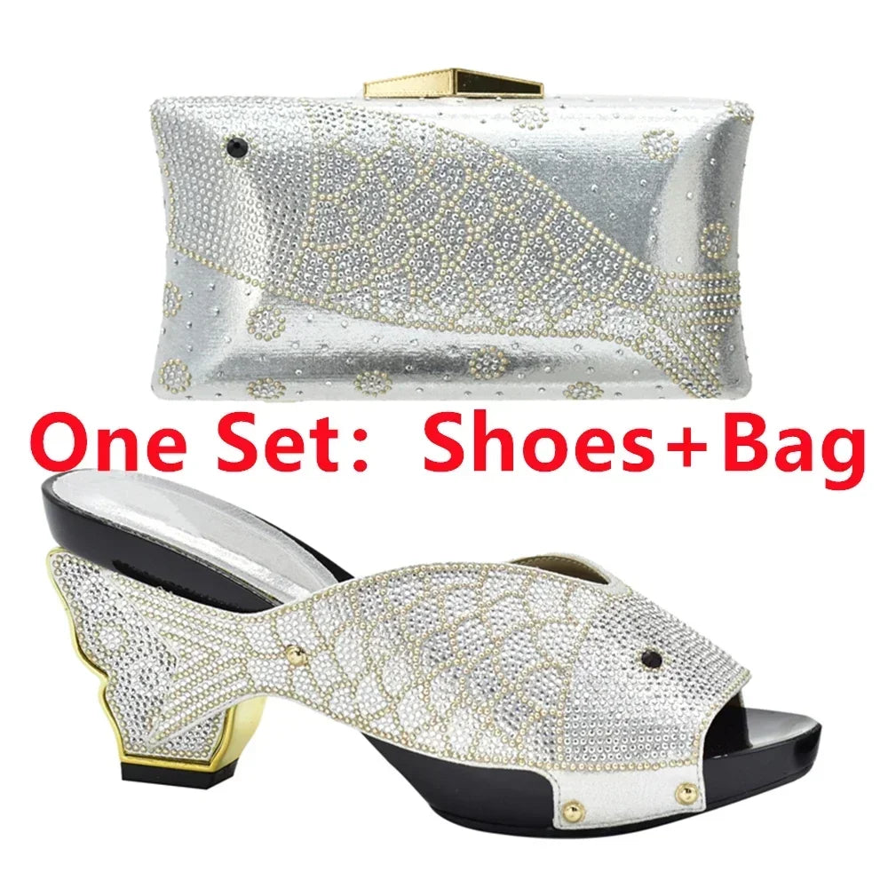 Matching Shoes and Bag Set for Wedding  Women Shoes and Bag Set