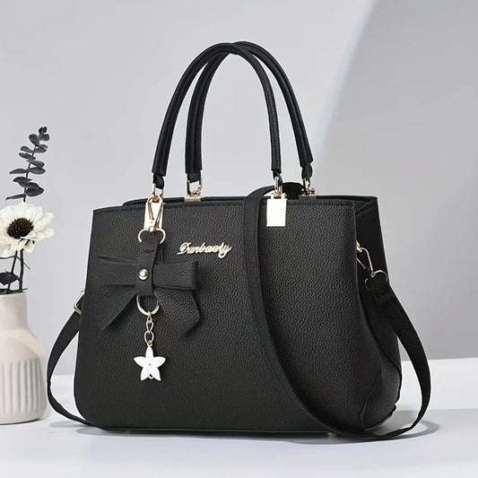 Elegant Shoulder Bag with Bowknot Decoration