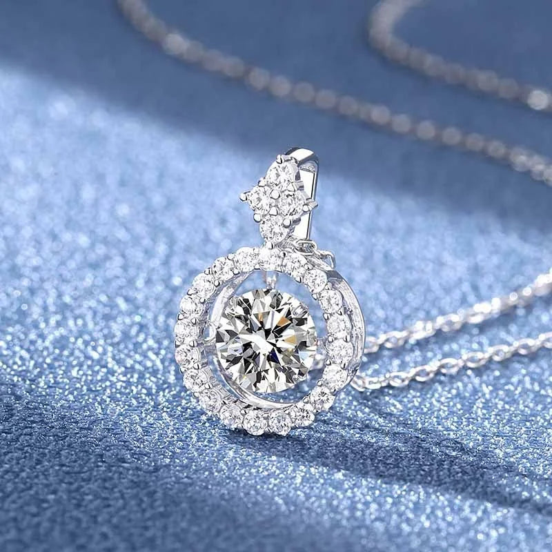 Simulated Diamond Necklace S925 Sterling Silver Jewelry