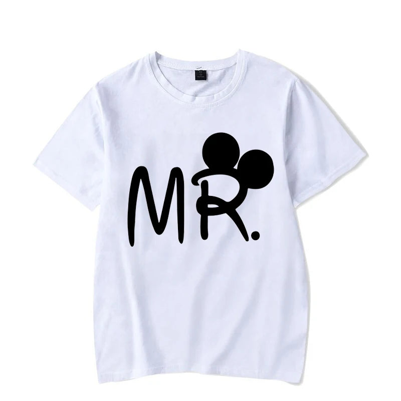 Mouse Cartoon MR MRS Print Couple TShirt Lovers Bird