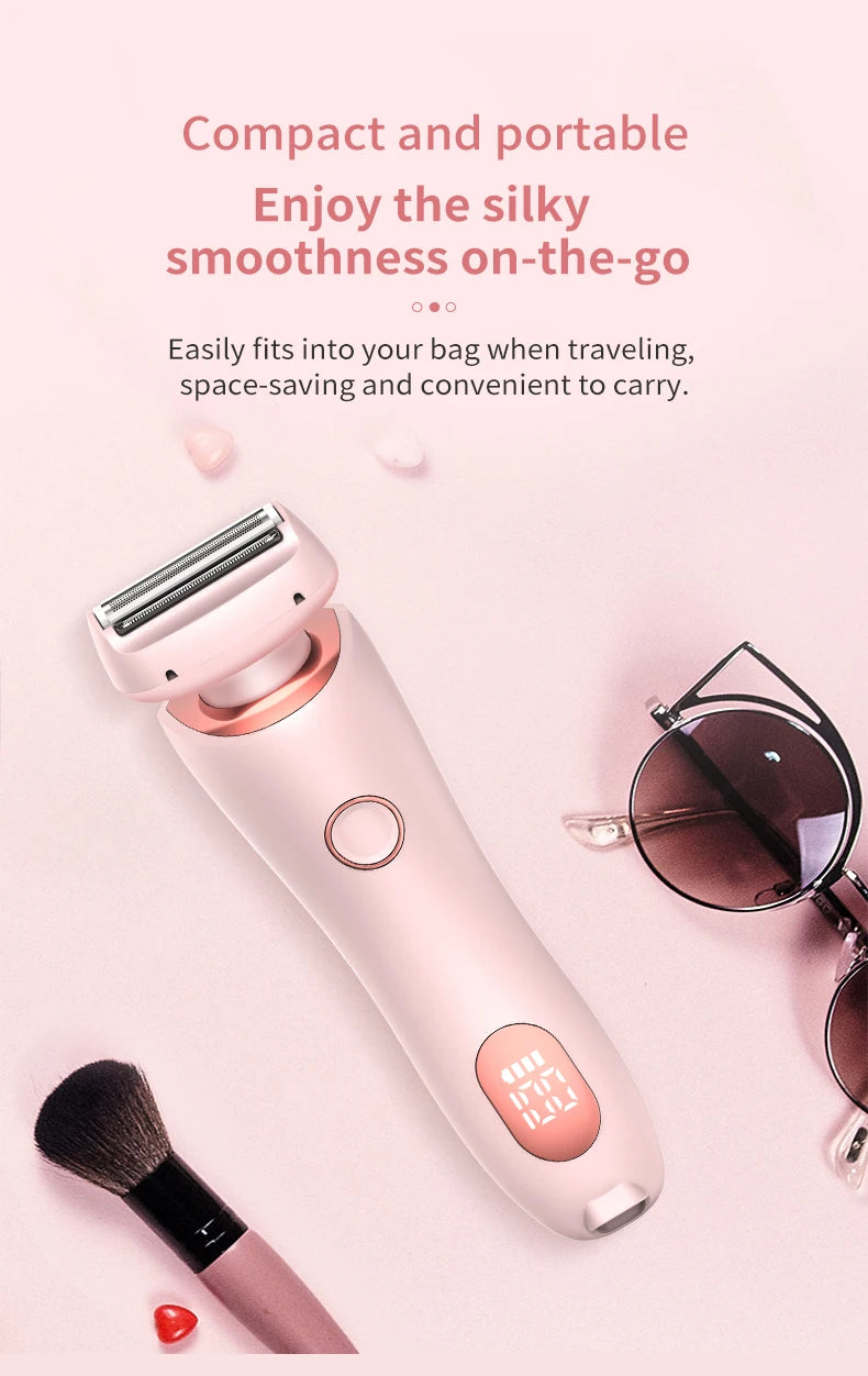 Portable Waterproof 2 In 1 Painless Shaving For Lady Private Part Hair Shaver Trimmer