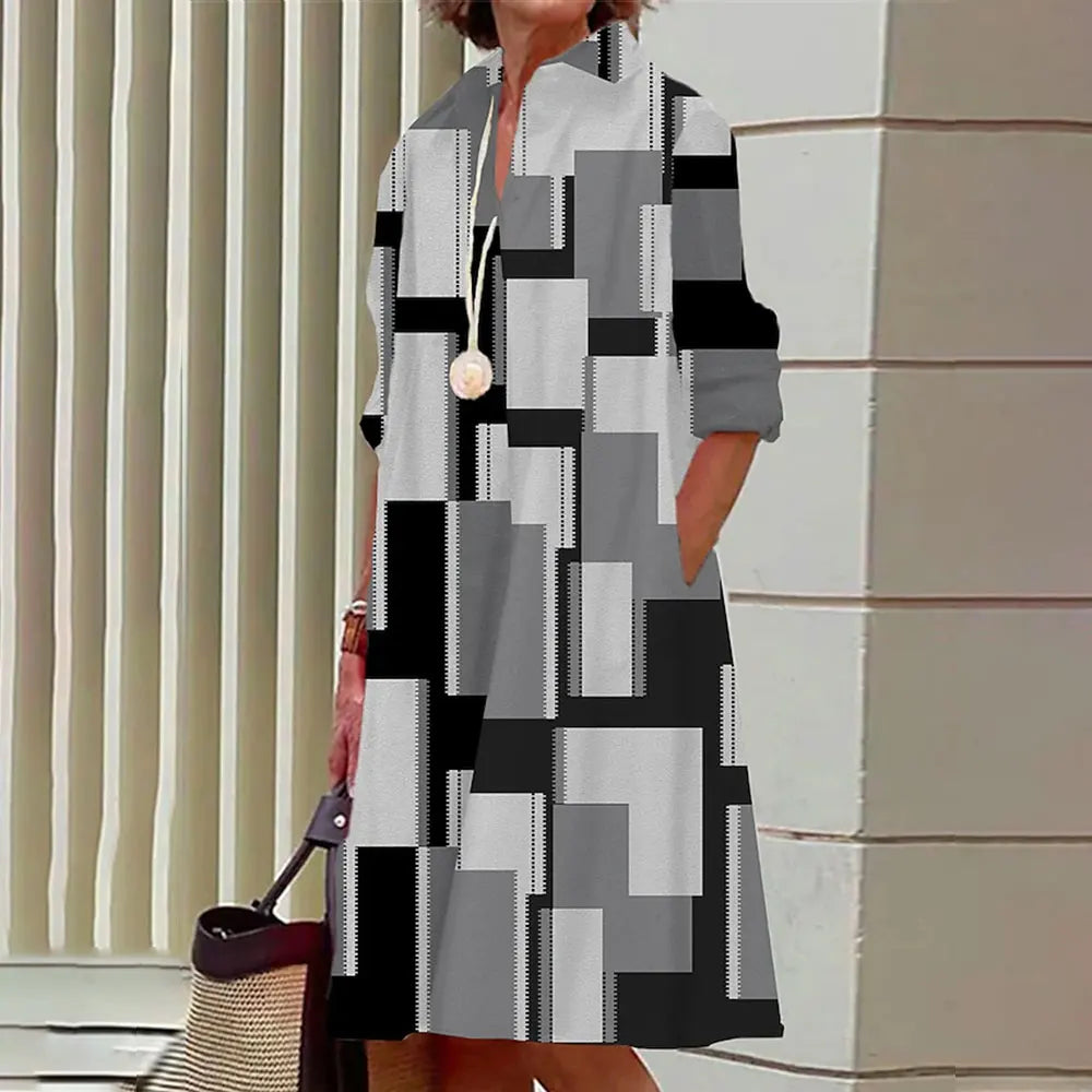Women's Long Sleeve Botton Dress