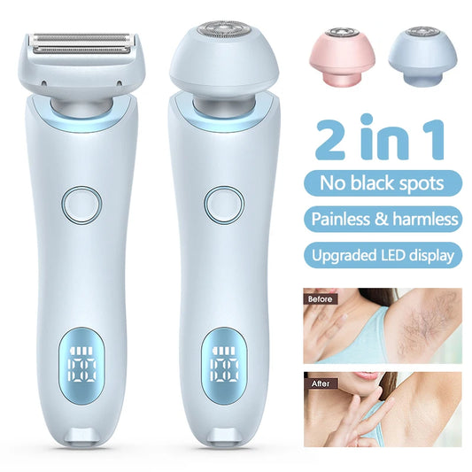 Portable Waterproof 2 In 1 Painless Shaving For Lady Private Part Hair Shaver Trimmer