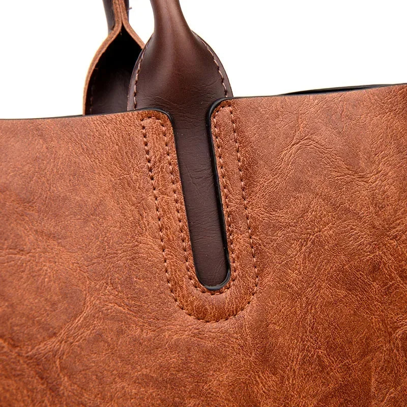 Vintage OIL Skin Leather High Quality Shoulder Crossbody Bag