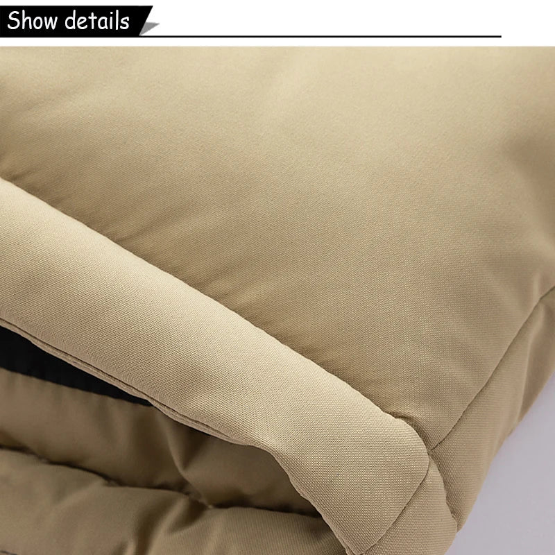 Winter  Outdoor Removable Hooded Windbreak Jacket  Warm Solid Jacket For Men