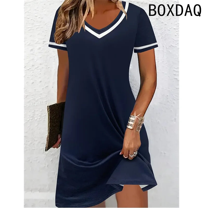 Short Sleeve O-Neck Elegant Vintage Dress