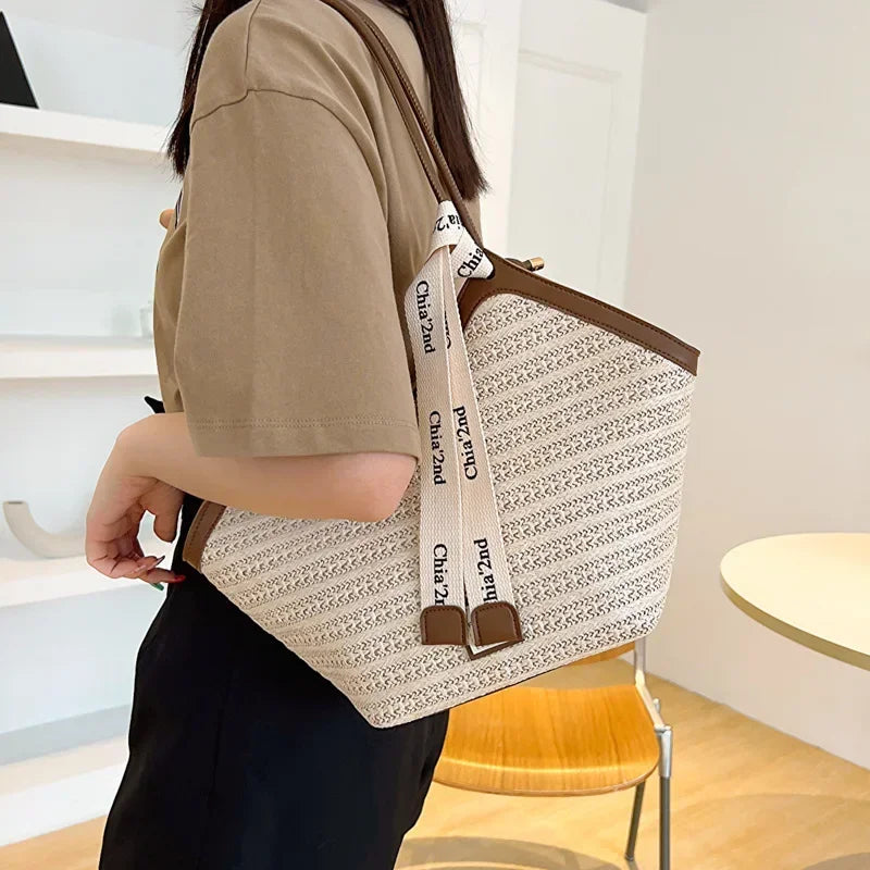 Bag Vintage Handmade Woven Shoulder Bag Raffia circle Rattan bags