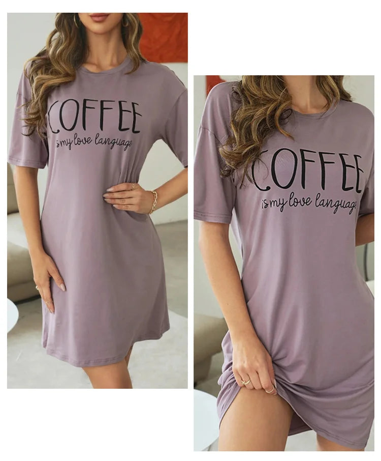 Sleepwear Dress Loose Fit Tee Nightwear Home Clothes Nightie Loungewear