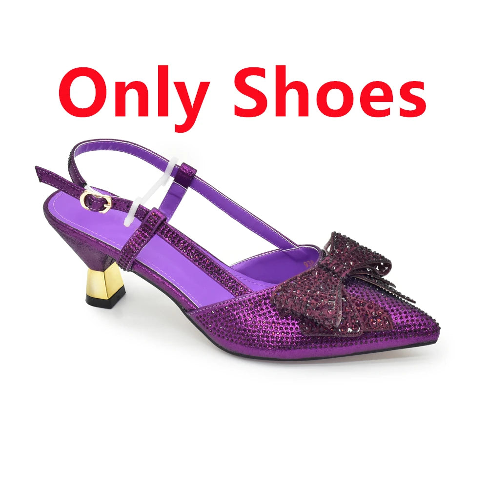 New Arrival Italian Shoe and Bag Set Designer Wedding Luxury  Shoes and Bag Set