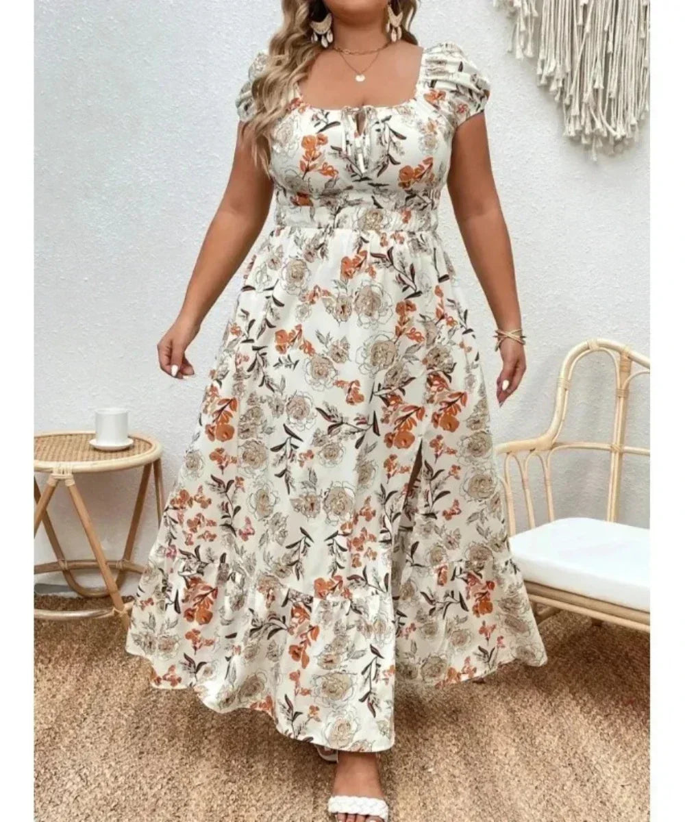 Outdoor Flower Casual Long Party Dress