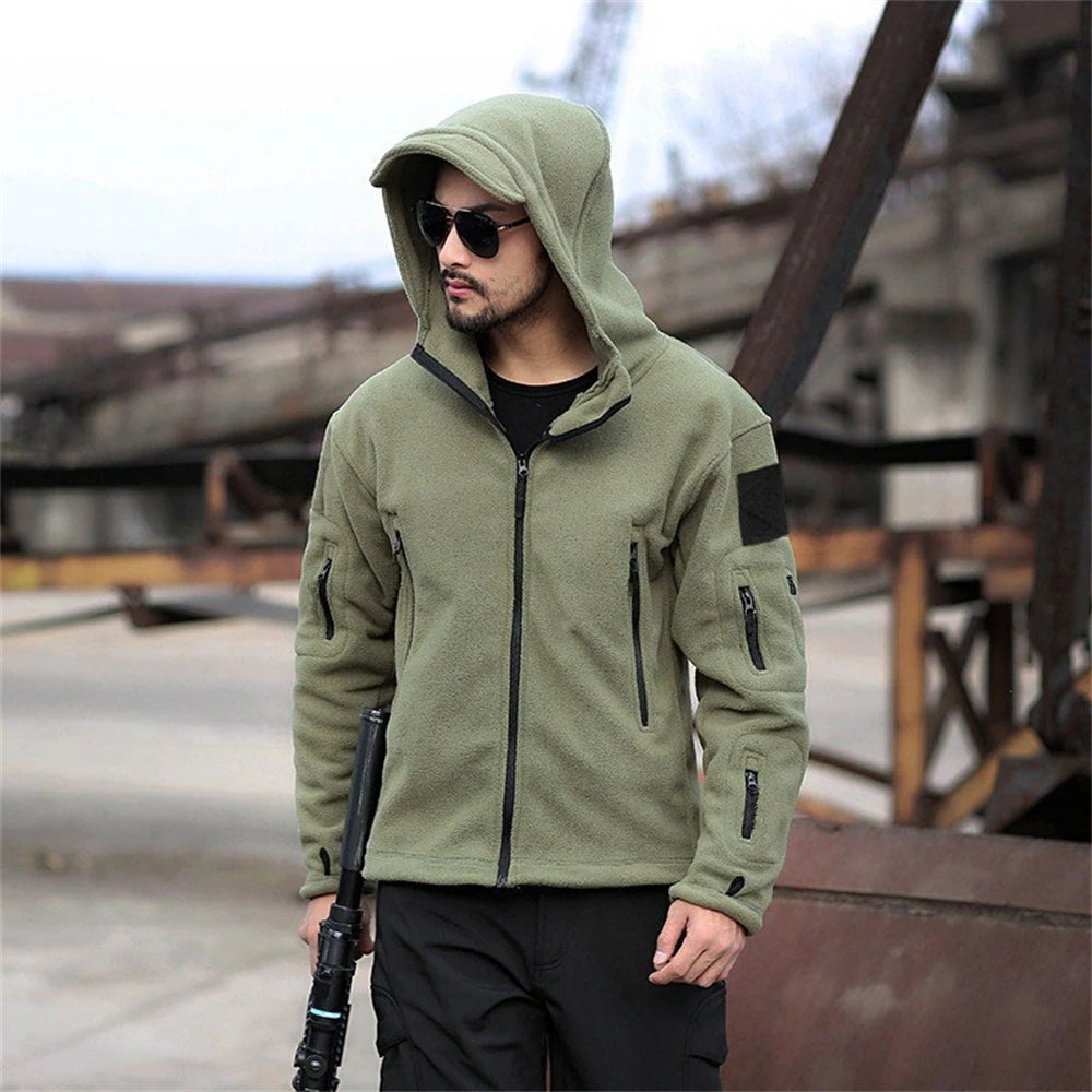 Military Winter Thermal Fleece Tactical Jacket Outdoors Sports Hooded Coat  Softshell