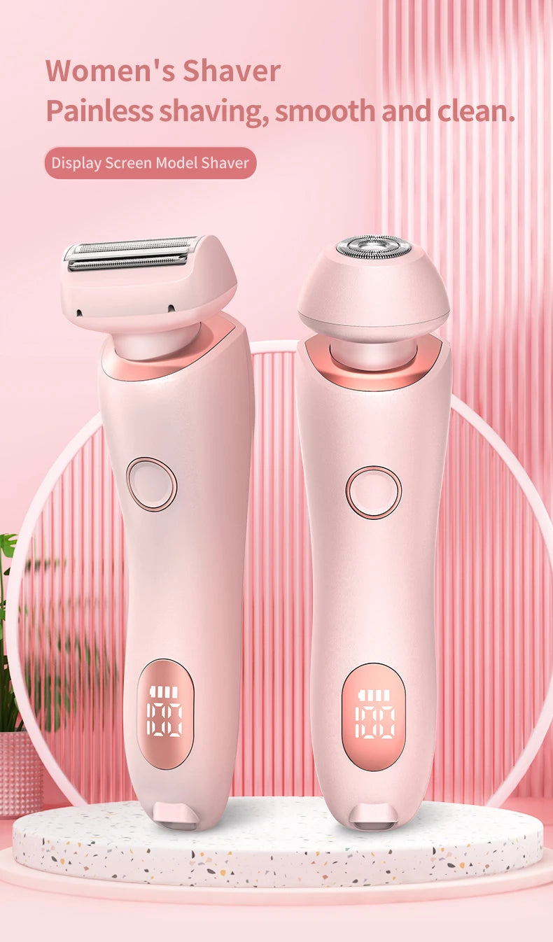 Portable Waterproof 2 In 1 Painless Shaving For Lady Private Part Hair Shaver Trimmer