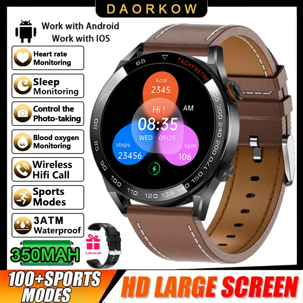 2026 New Smart Watch Men 1.5 inch Bluetooth Call Heart Rate Health 107+ Sports Fitness Watch Waterproof Business Man Smartwatch