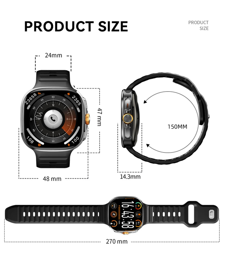 5G/4G Full Network Smart Watch 2.40 inch Big Screen HD Video Call 8GB+128GB RAM 2100mAh Google Play WIFI GPS Sim Card