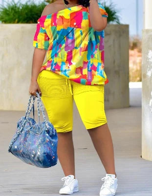Summer Two Piece Sets Streetwear Half Pants Suits