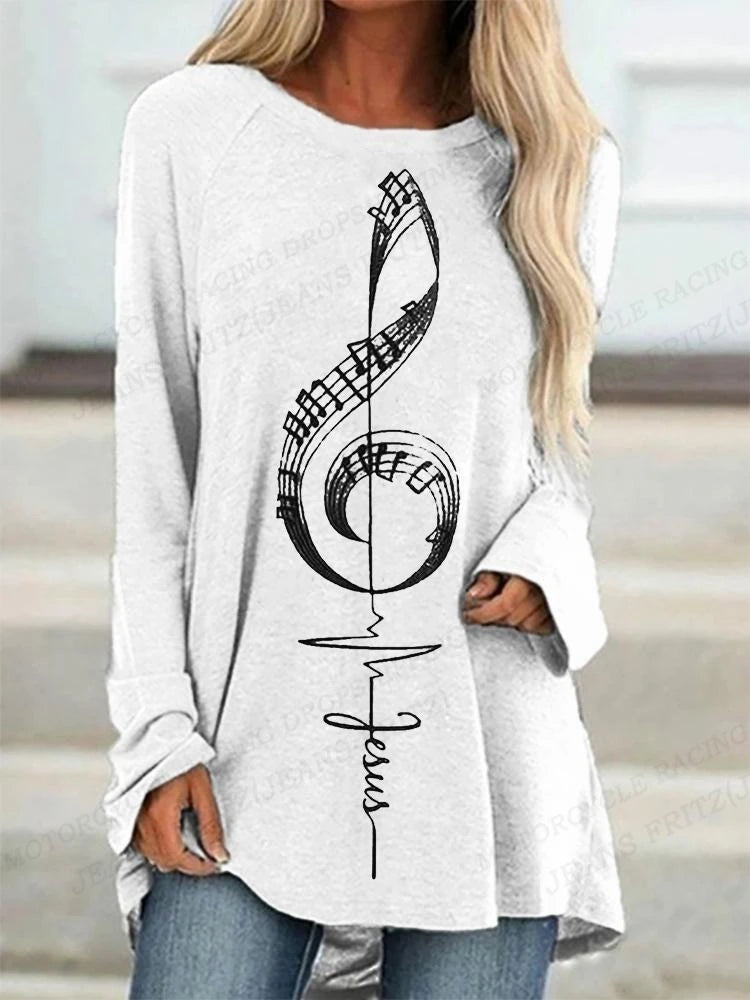 Music T shirt Long Sleeve Tops