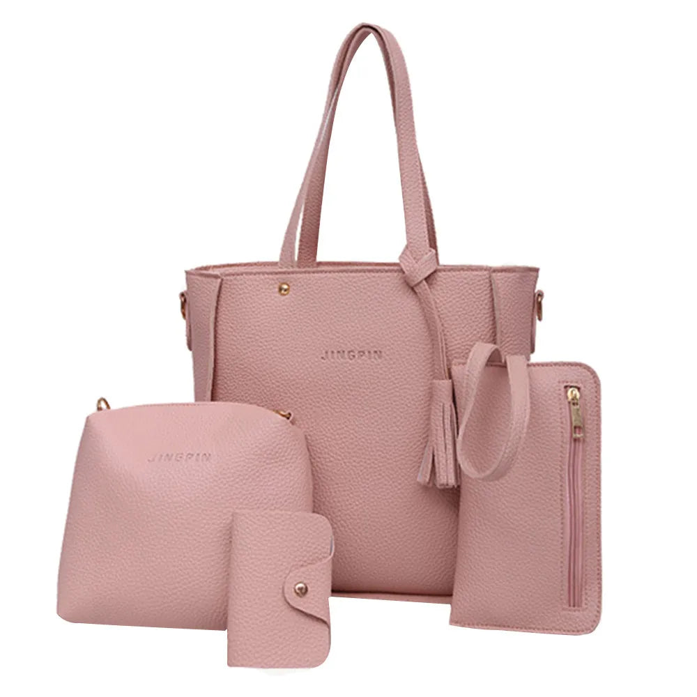 4Pcs/set Crossbody Bags  Leather Shoulder Bags Purse Ladies PU Crossbody Bag Bolsa
