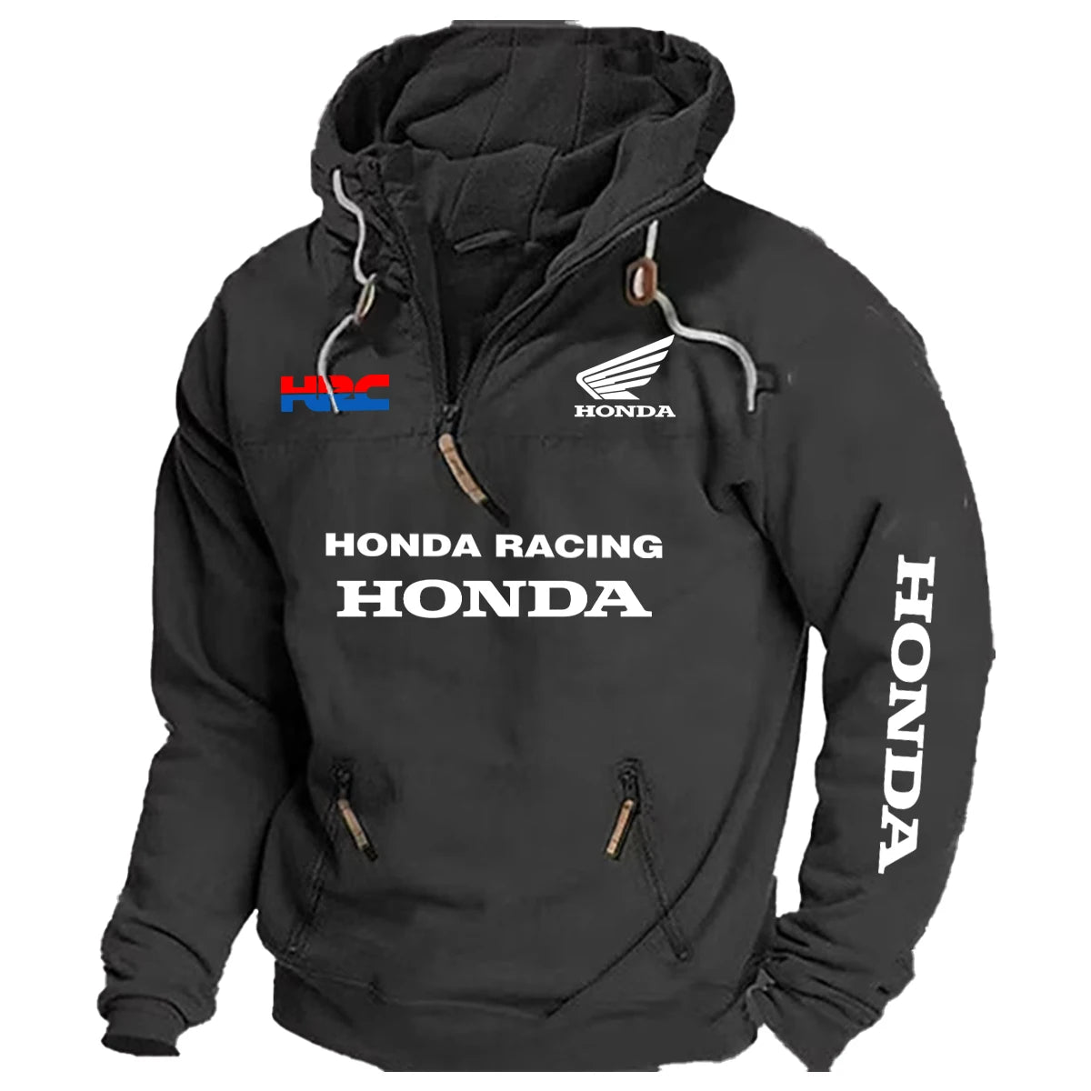 Honda Motorcycle Jacket Sports Zipper Arm Pocket Loose Casual Sweatshirt Jacket Pullover