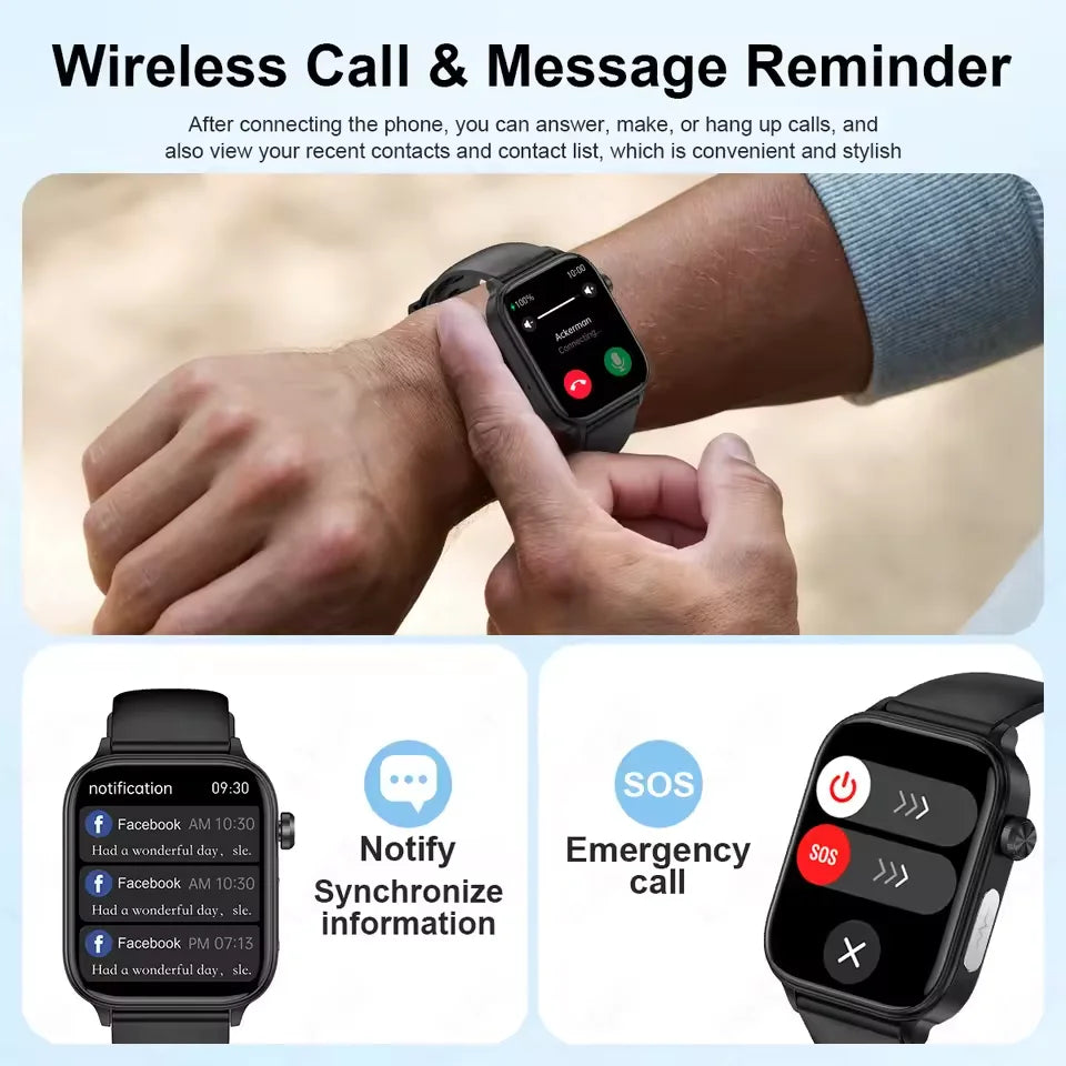 New ECG+PPG AI Health Diagnose Smart Watch Men And Women, Blood Lipid BP Uric Acid Heart rate Tracker