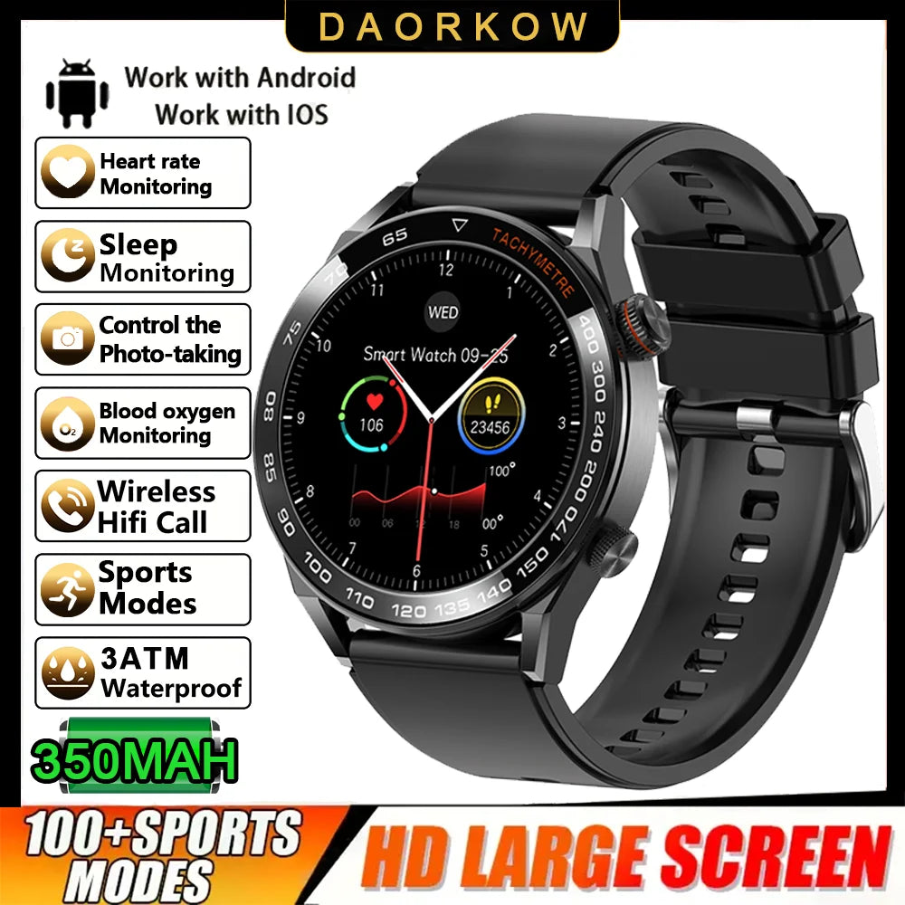 2026 New Smart Watch Men 1.5 inch Bluetooth Call Heart Rate Health 107+ Sports Fitness Watch Waterproof Business Man Smartwatch