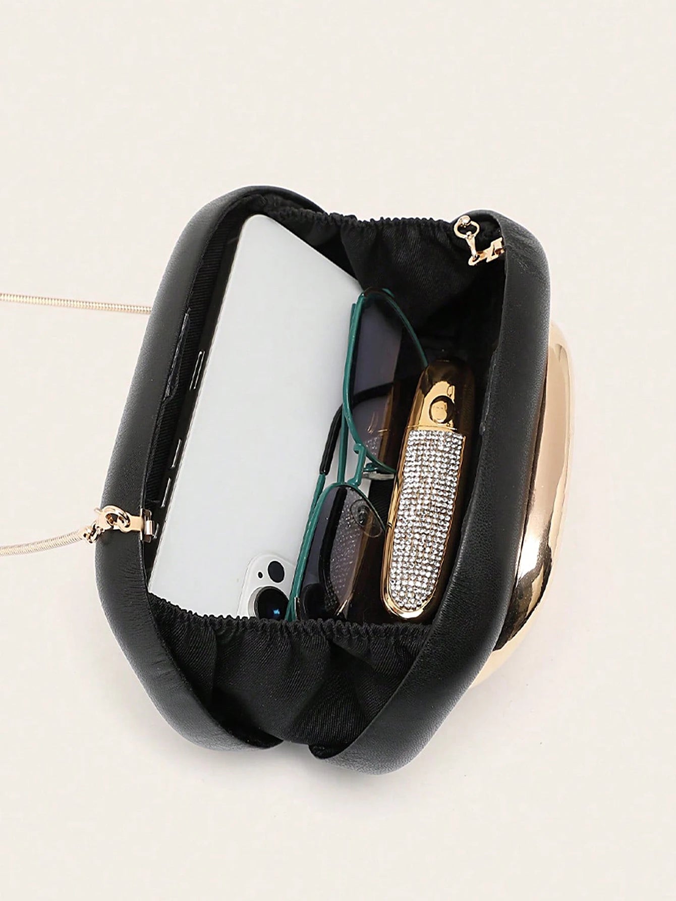 Metal Closure Clutch Evening Bags For Women Luxury Designer Handbag MINI wallet Vintage Elegant Oval Box Chain Strap Shoulder