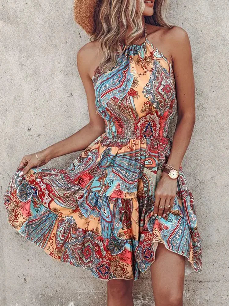 Backless Dress Women Summer Sexy Sleeveless  Party Clothes
