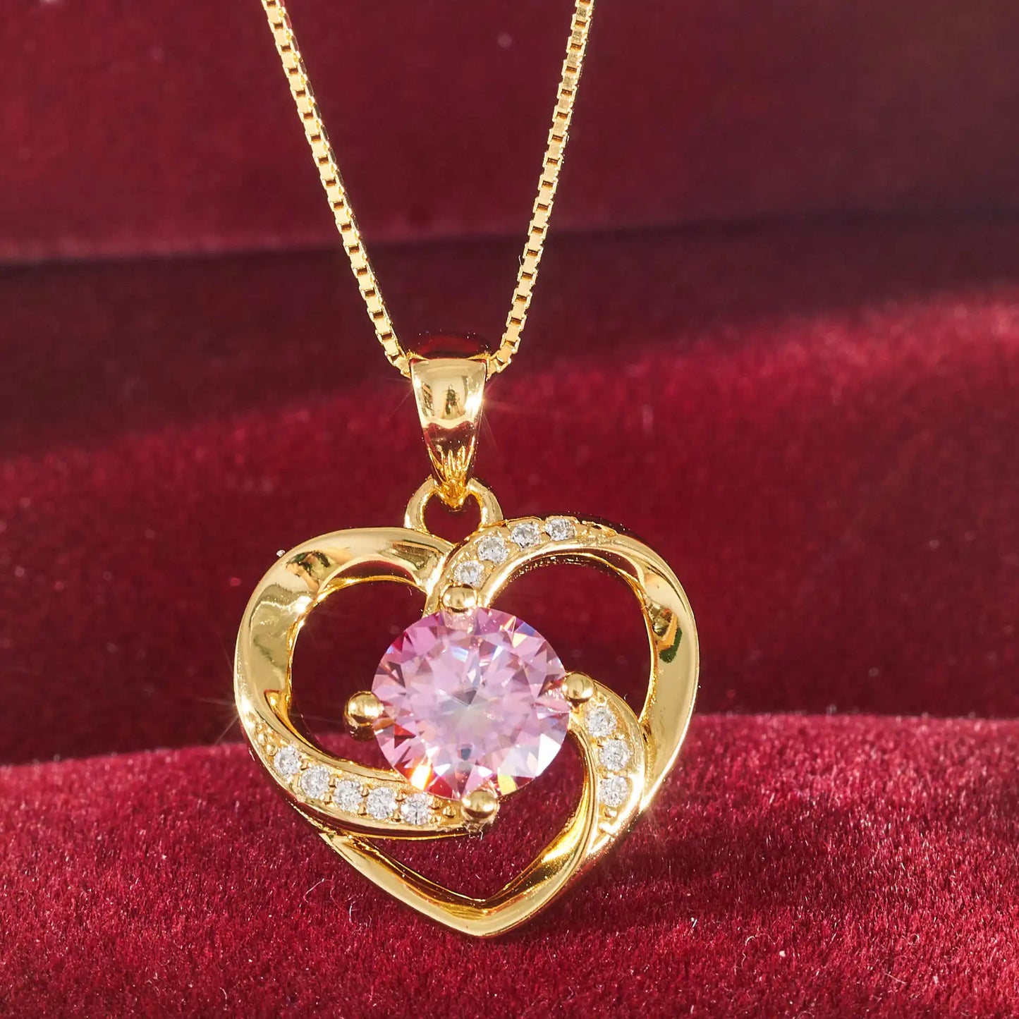 Gold Plated Classic Heart Pendant Necklace