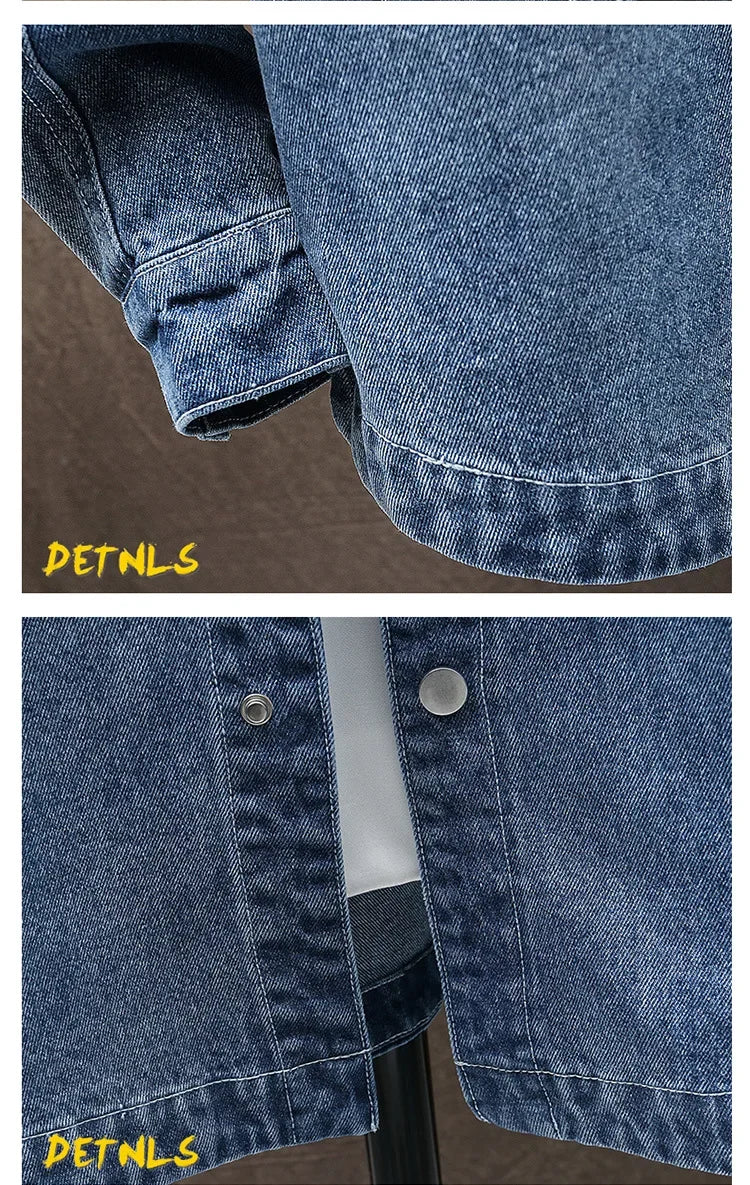Men's Gradient Denim Jacket Youth Fashion Trend Print Casual Versatile Jacket Clothing