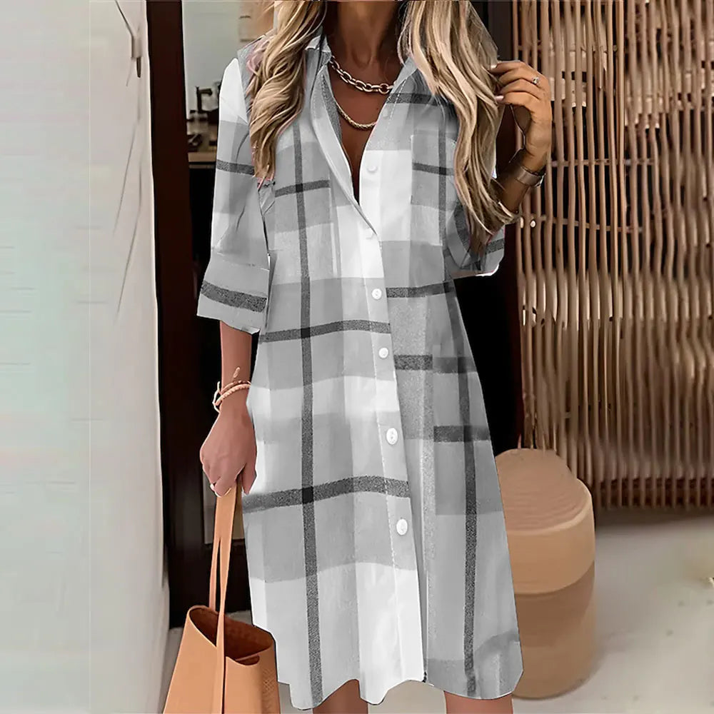 Women's Long Sleeve Botton Dress