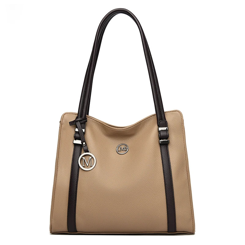 Soft Leather Luxury Handbags Large Capacity Shopping Bag