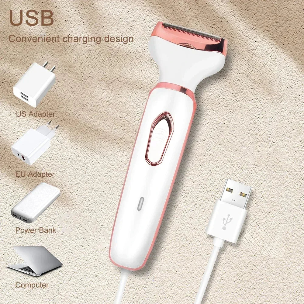 Electric Shaver for Intimate Care of Women's 4in1 Armpit Hair Private Area Pubic Hair Trimmer