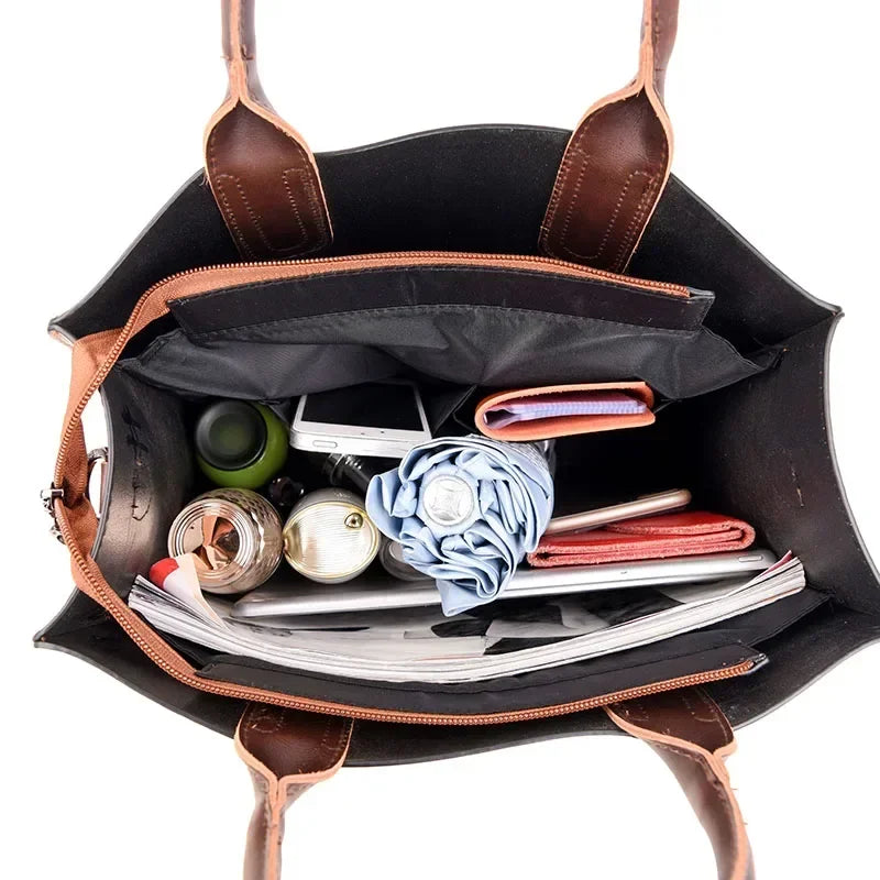 Vintage OIL Skin Leather High Quality Shoulder Crossbody Bag