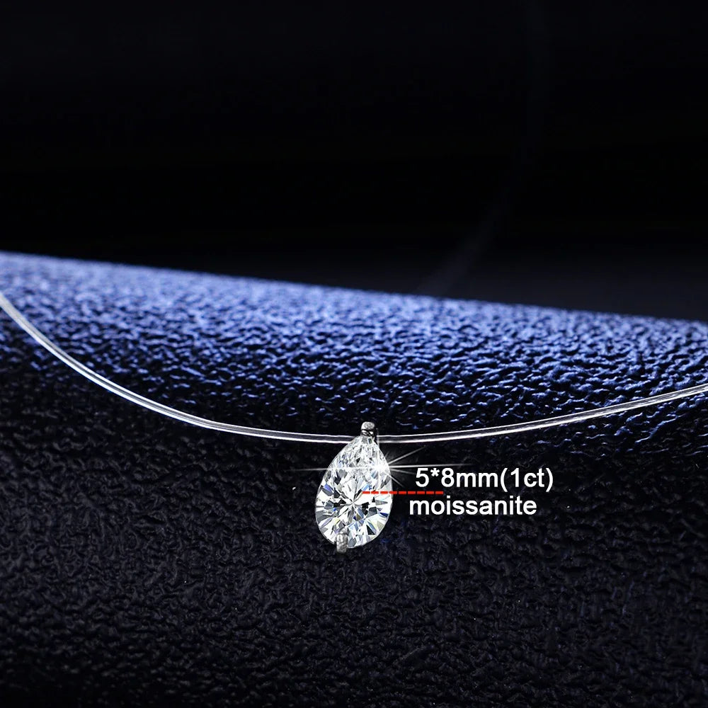 Pendant Necklace Transparent Fishing Line Chain Party