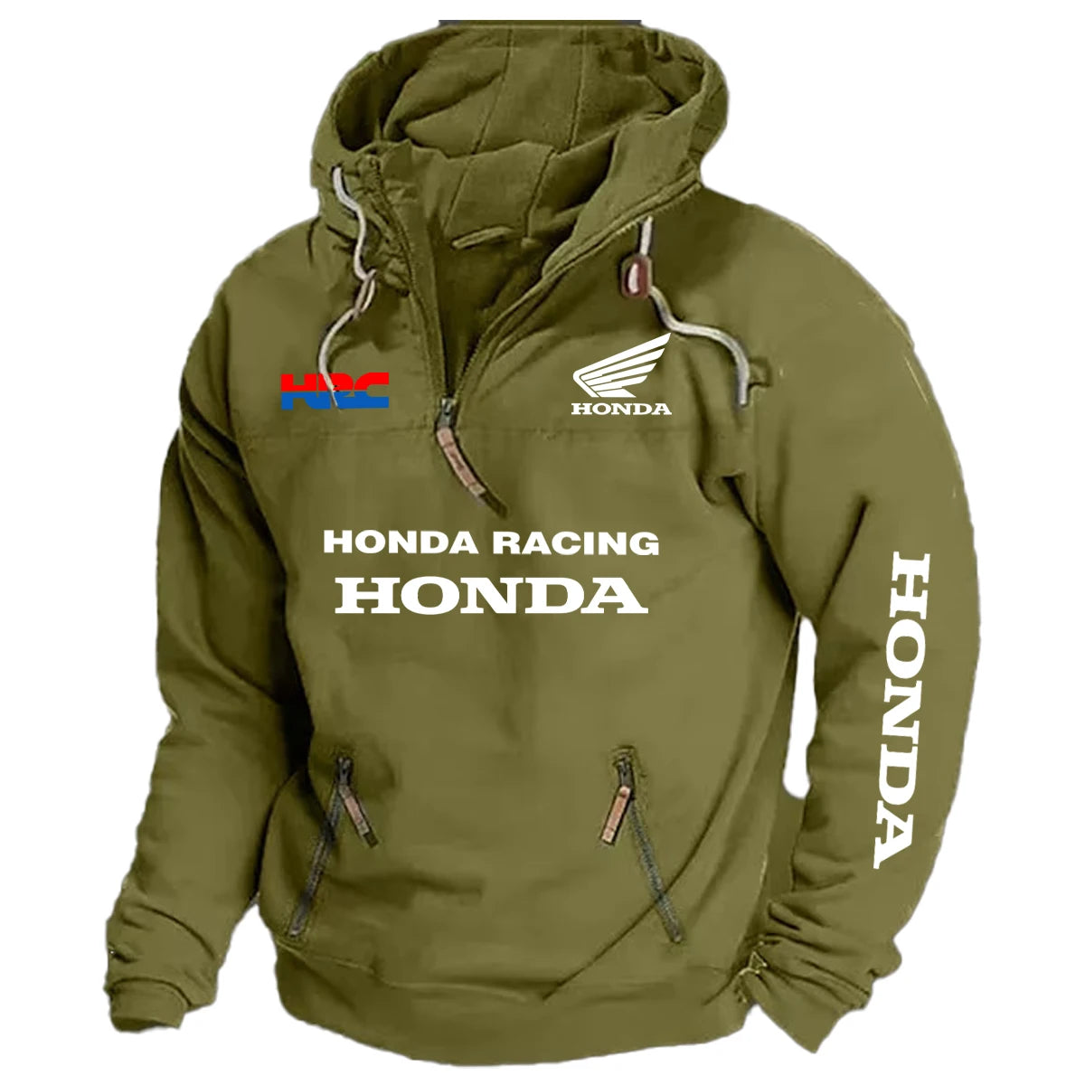 Honda Motorcycle Jacket Sports Zipper Arm Pocket Loose Casual Sweatshirt Jacket Pullover