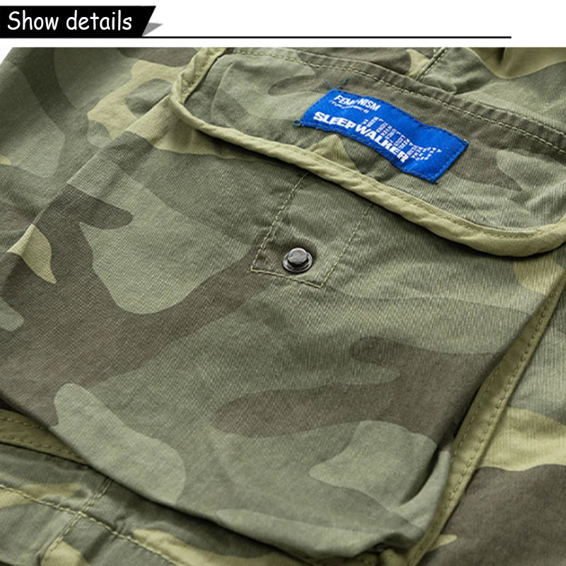 Outdoor Leisure Camouflage Comfortable Shorts For Men Elastic Waist Loose Straight High-Quality