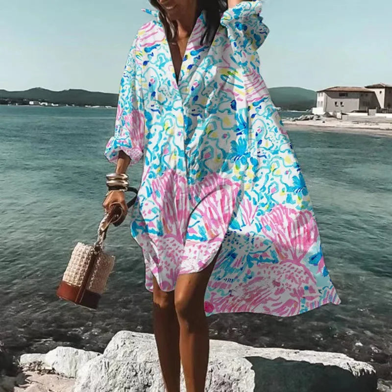 Plus size loose skirt casual comfortable and fashionable vacational  dress