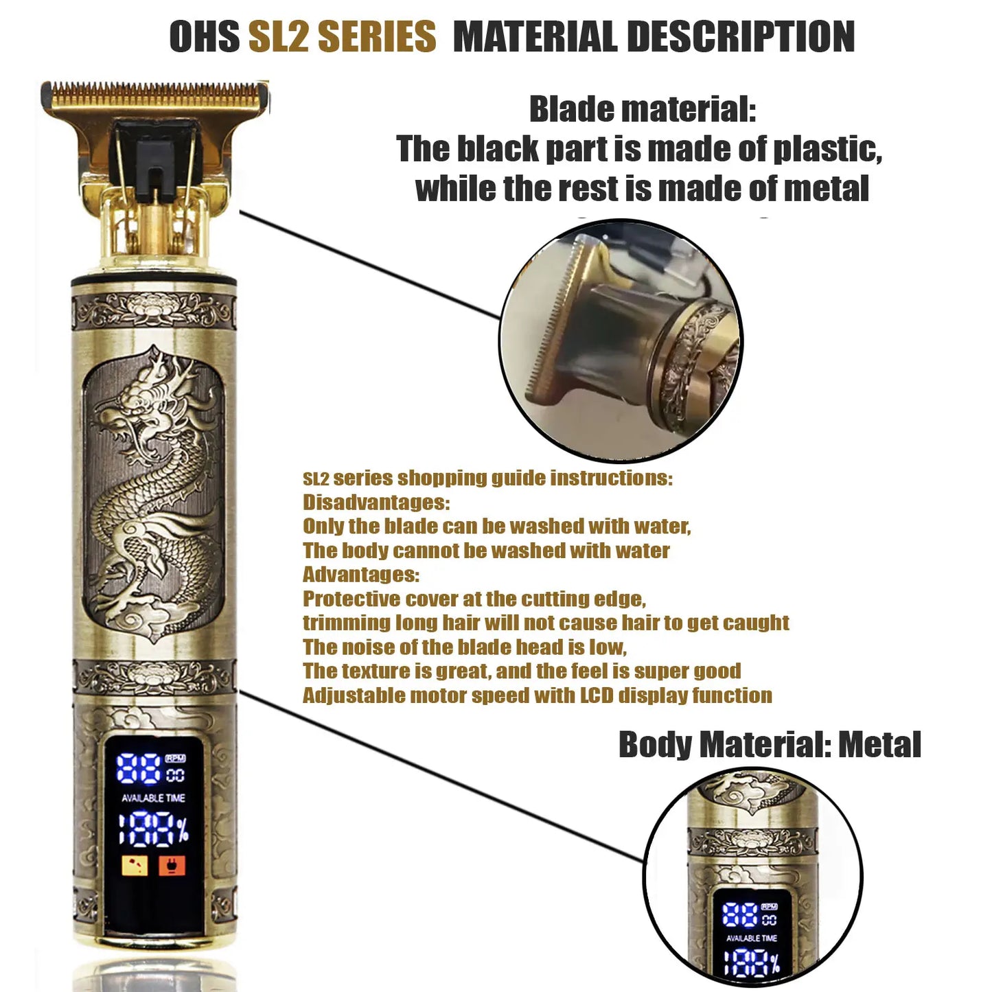 Repair Beard Shaving Body Hair Trimmer Clippers